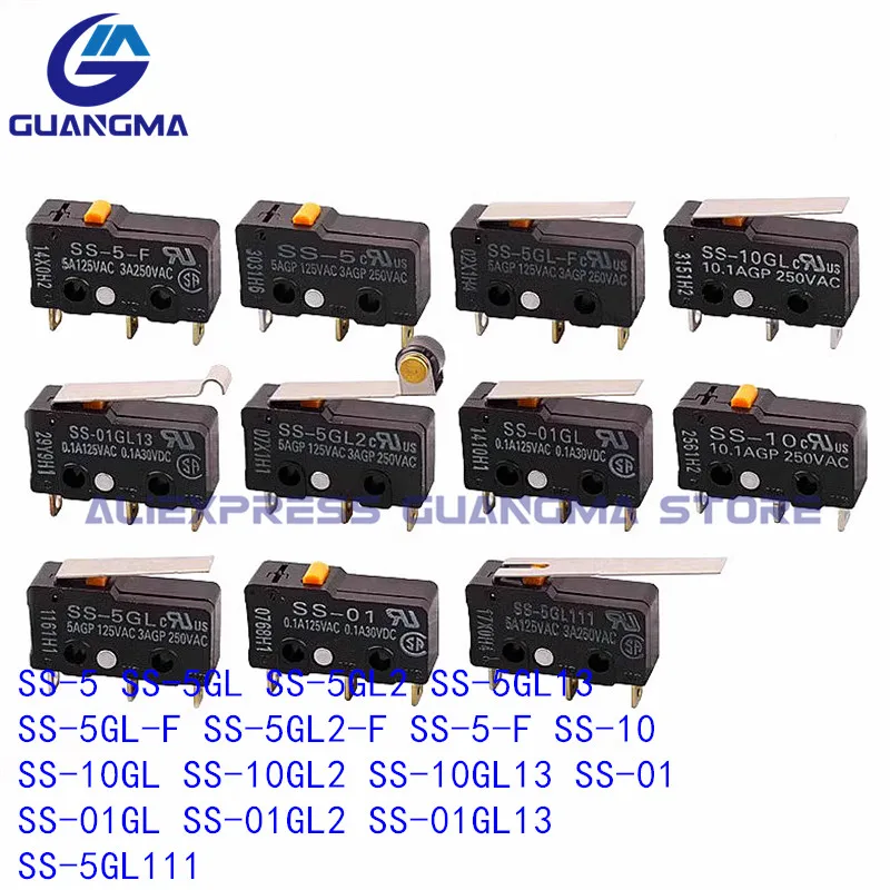 Micro Interruptor Ss5 5gl ss 5gl2 5gl13 5gl-f 5gl2-f 5-f 10 Ss10gl 10gl2 10gl13 01 01gl 01gl2 01gl13 5gl111 100 Novo Peças 10