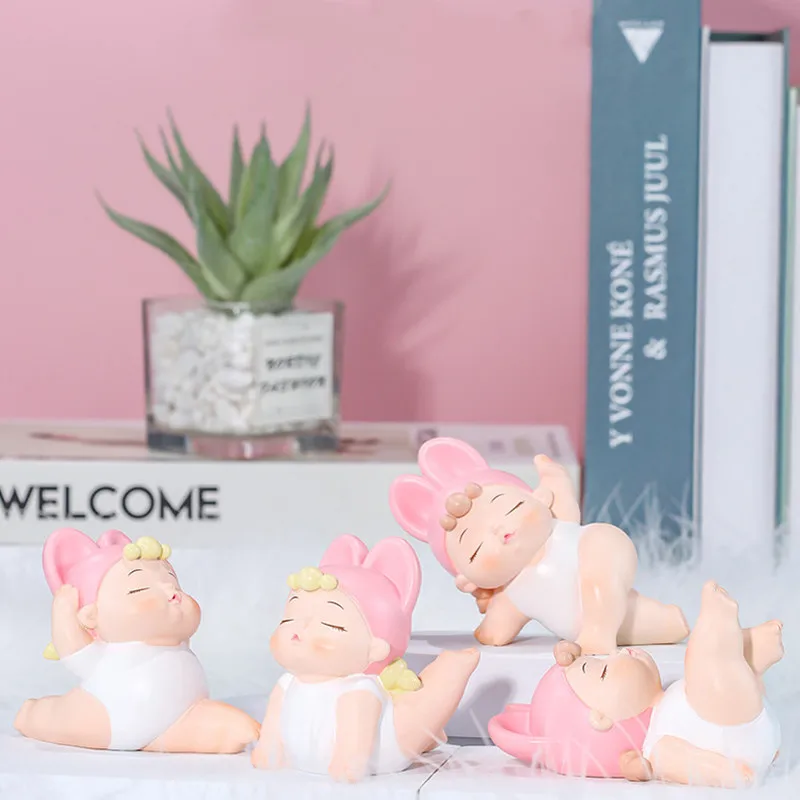 

Figurines Cute Yoga Sports Fitness Girl Doll Resin Ornaments For Home Decoration Office Desktop Decor Room Accessories Girl Gift