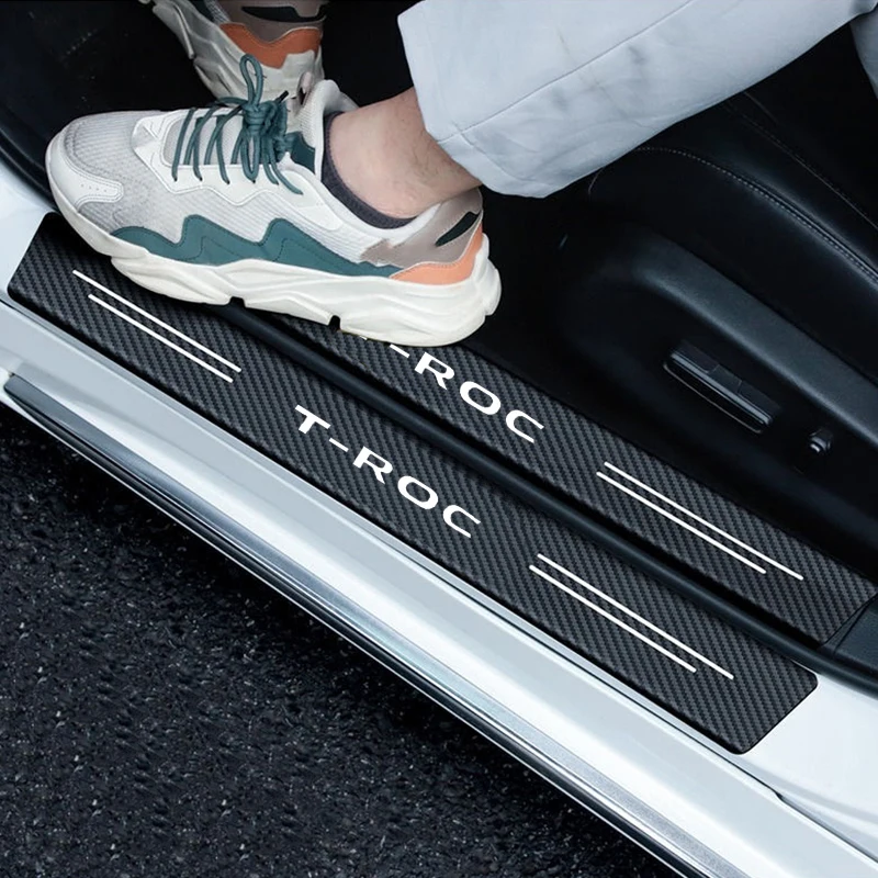 Carbon-Fiber-Car-Door-Sill-Stickers-For-VW-T-ROC-r-TROC-R-2017-2018 ...