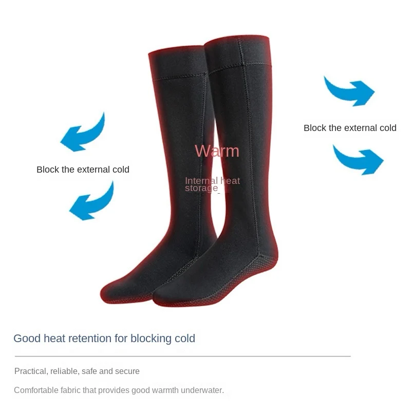 Neoprene Snorkeling Socks for Men and Women Long Boots for Swimming Water Keep Warm Non-slip Beach Diving Surfing Shoes 3mm 2