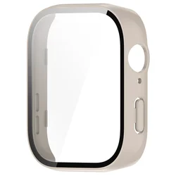 Premium Tempered Glass Protective Case - Full Cover Screen Protector & PC Shell for Huawei Watch Fit 3 Accessories (5 ivory white)