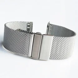 Elegant Stainless Steel Mesh Milanese Loop Watch Band with Quick Release and Butterfly Clasp - 22mm (Silver)