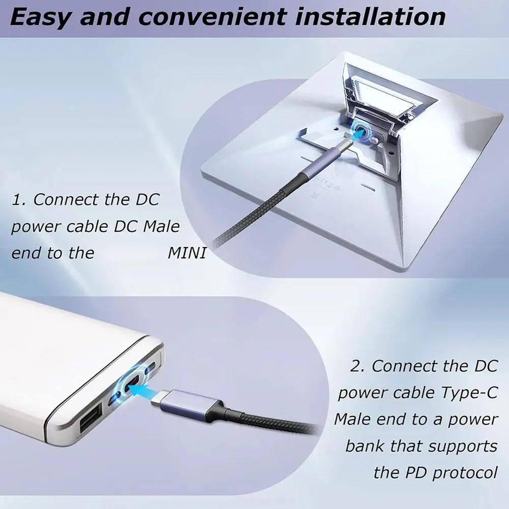 For Starlink Mini Type C To D Data Cable Support 140w USB-C Charging PD Can Be Used For Mobile Power Nylon Rope Design 1.8M starlink data cable