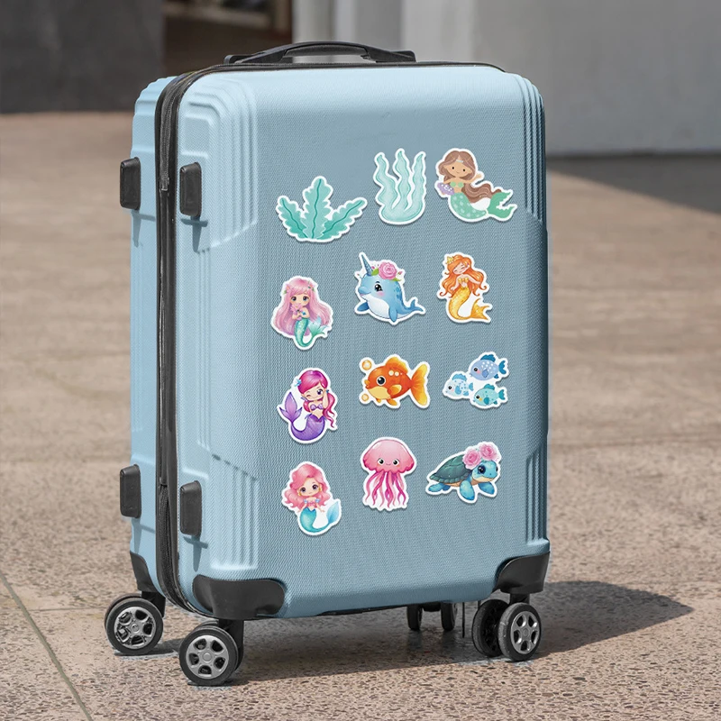 100PCS 사랑스러운 인어 공주 스티커 어린이 DIY 장식 헬멧 편지지 물병 자전거 기타 미적 데칼 장난감 선물