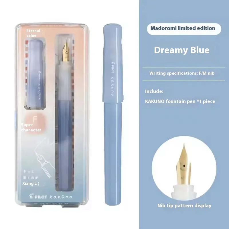 Pilot Kakuno Fountain Pen – Medium Nib, Blue Barrel – Great For Beginners & Everyday Writing