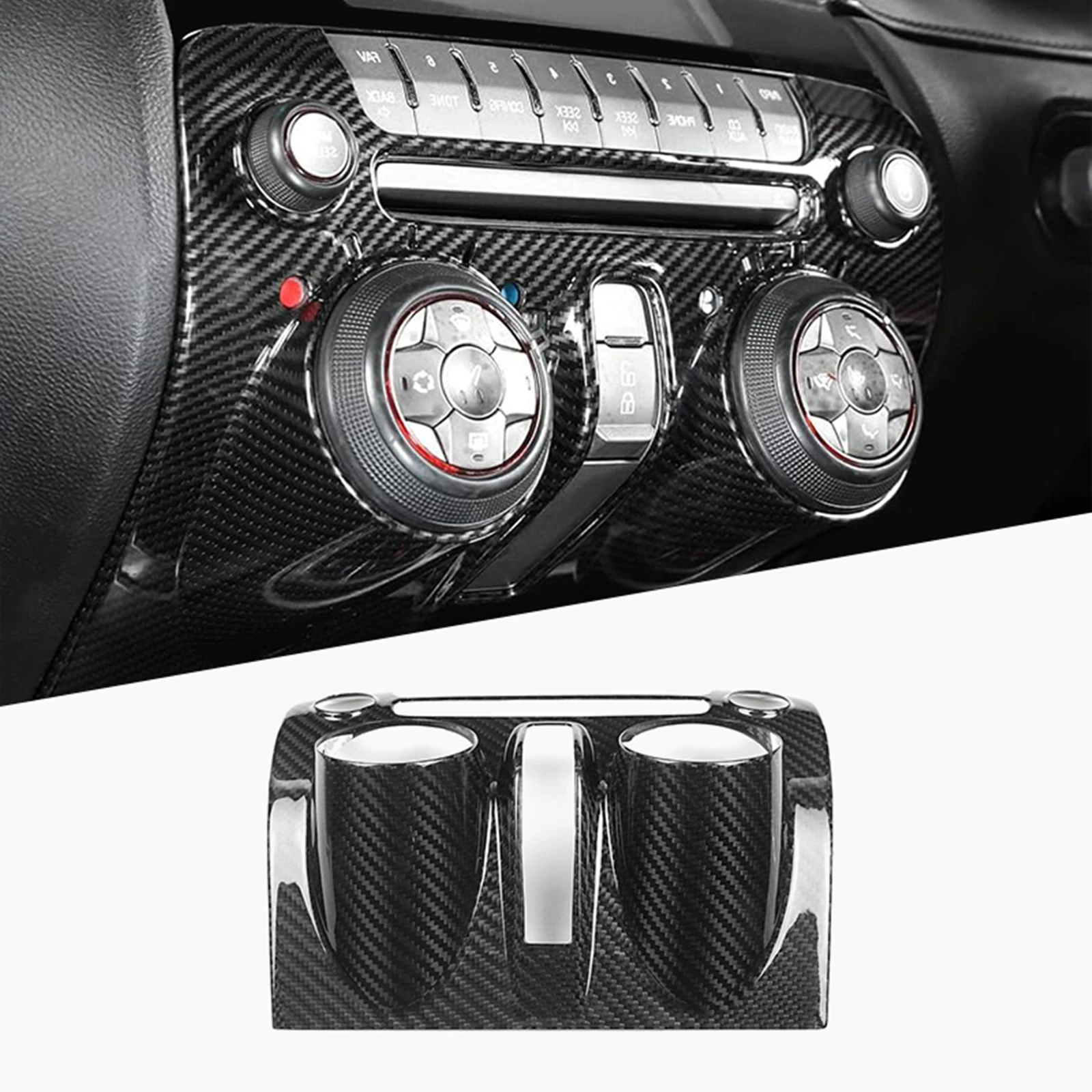 

Для Chevrolet Camaro 2010-2015 внутренняя центральная консоль из углеродного волокна Панель кондиционирования воздуха CD панель крышка рамка отделка