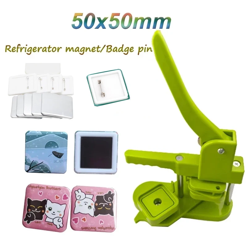 Square Refrigerator Badge Machine 50x50mm Making Refrigerator Magnets Badge Pins Gift for Children badge maker magnet maker button maker machine