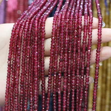 

Natural Semi-Precious Stone Faceted Round Flat Beads For Woman Jewelry Making DIY Necklace Earring Healing Charms Gift 2x4mm36CM