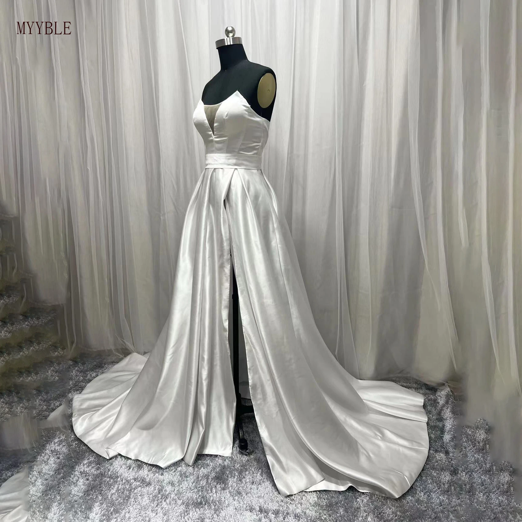 princess polly baby blue dress Elegant Crepe A-Line Wedding Dress with Detachable Skirt & Straps – Velo  Bianco