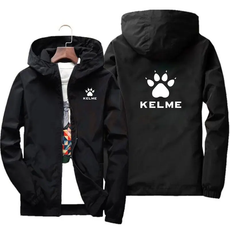 2024 New Spring and Autumn Men's KELME brand Outdoor Camping Men's Zipper Hoodie waterproof Men's Sports Sunscreen Large Jacket ветровка kelme