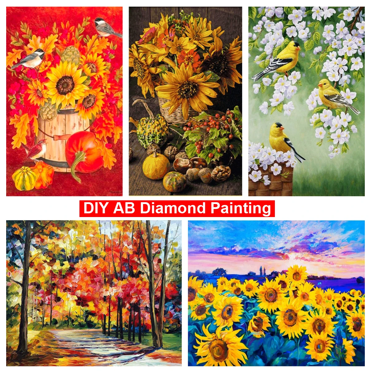 DIY diamond Painting blooming flowers full square round 5d diamond  embroidery sunflower mosaic kits Wall Picture For home Decor - AliExpress