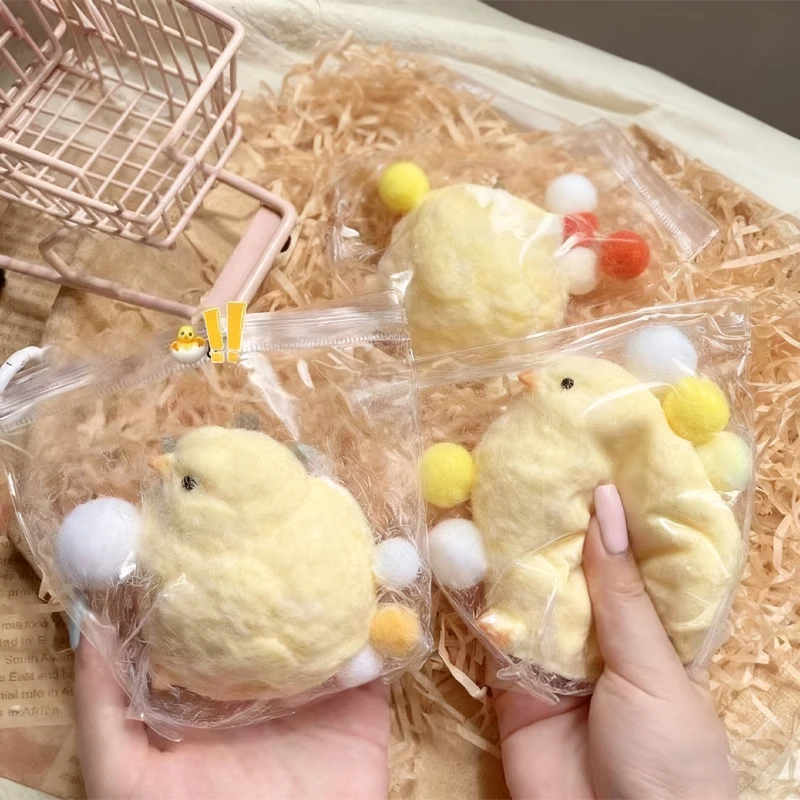 Squeezable Chicken Toy Uncompressed toy squeezable and soft little chicken that bounces back quickly Cute handmade toy as birthday gift