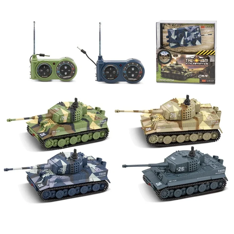 Remote Control Tank 1:72 Mini Remote Control Tank Model 360&deg;Rotation Portable with Sound Effects for Children
