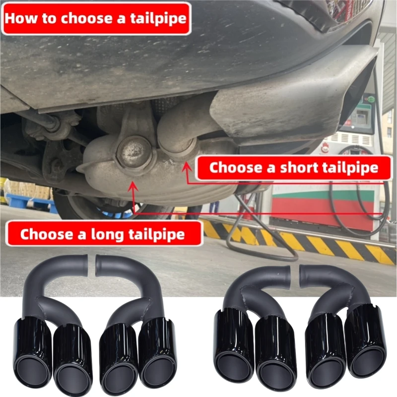 Exhaust muffler tip, exhaust pipe muffler, exhaust trim pipe for Porsche Cayenne 2011-2014 958 Exhaust Pipe Upgrade GTS Muffler Tip Nozzle 304 Stainless Steel Exhaust Head