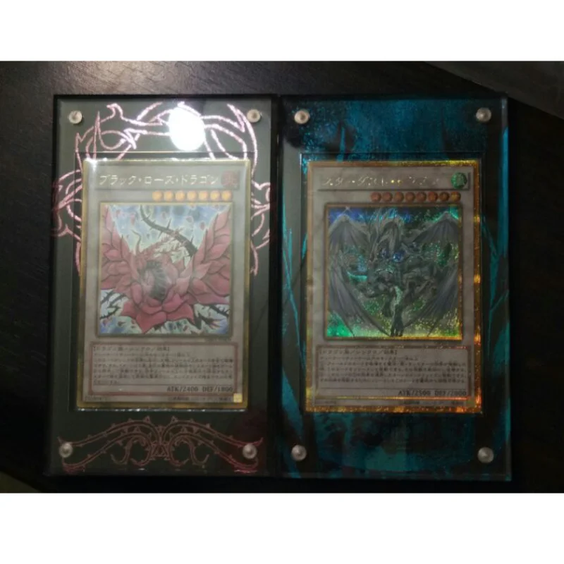 

Japan Anime Yu Gi Oh Card Brick DIY Izayoi Aki Black Rose Dragon Stardust Dragon Hobbies Collectibles Game Anime Gift Toys