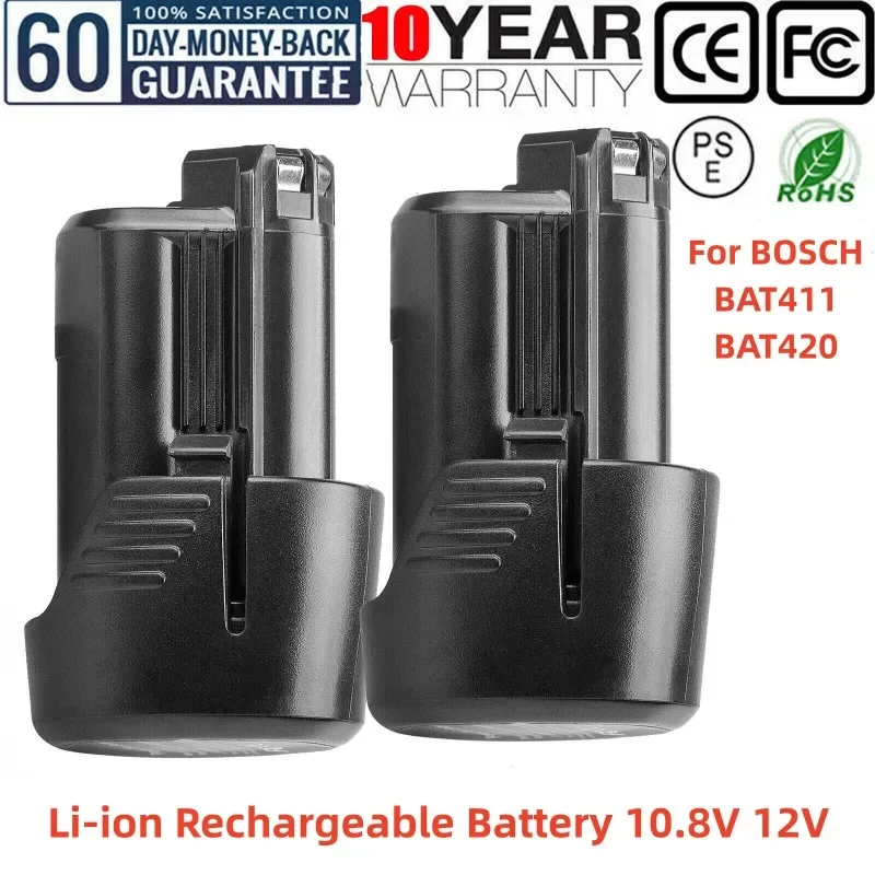 

12V 3000mAh Li-ion Rechargeable Battery for BAT411 BAT412 BAT413 BAT414 For bosch 12v 18650 Battery Cordless Power Tools