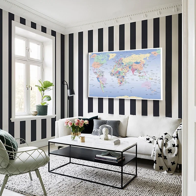 225x150cm Large Classic World Map In French Poster Non-woven Painting Wall Decor Home Decoration for Children School Supplies world map poster