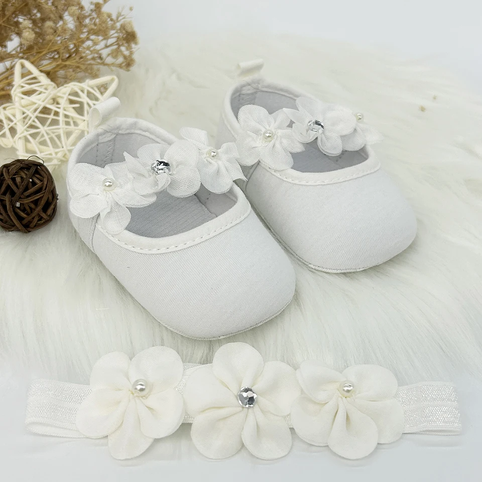 Headband Baby Girl Baptism Shoes Baby Girl Shoes Nihao Baby Girls