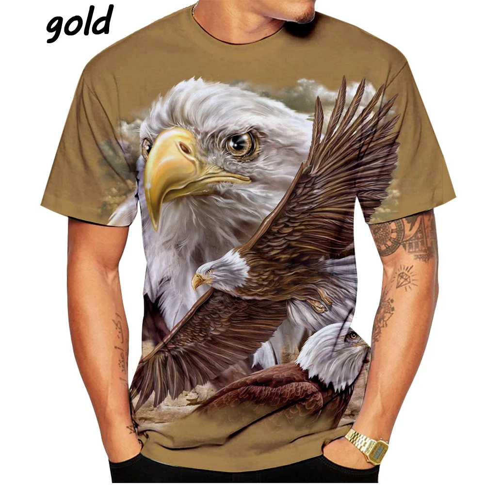 Summer New 3D Eagle Printed Summer T-shirts for Men and Women Are Fun Loose and Breathable Soft and Comfortable T-shirt white t shirt for men T-Shirts