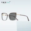VKYEE Fashionable Large Frame Simple Square Design Anti-blue Light Reading Glasses Customizable Prescription Photochromic 3