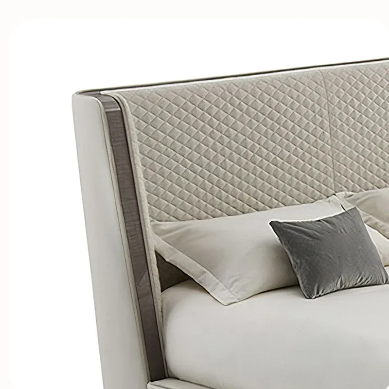 Designer Queen Bed Italian Minimalist Modern Nordic Leather Bed Designs King Size Luxury Double Hotel Beds