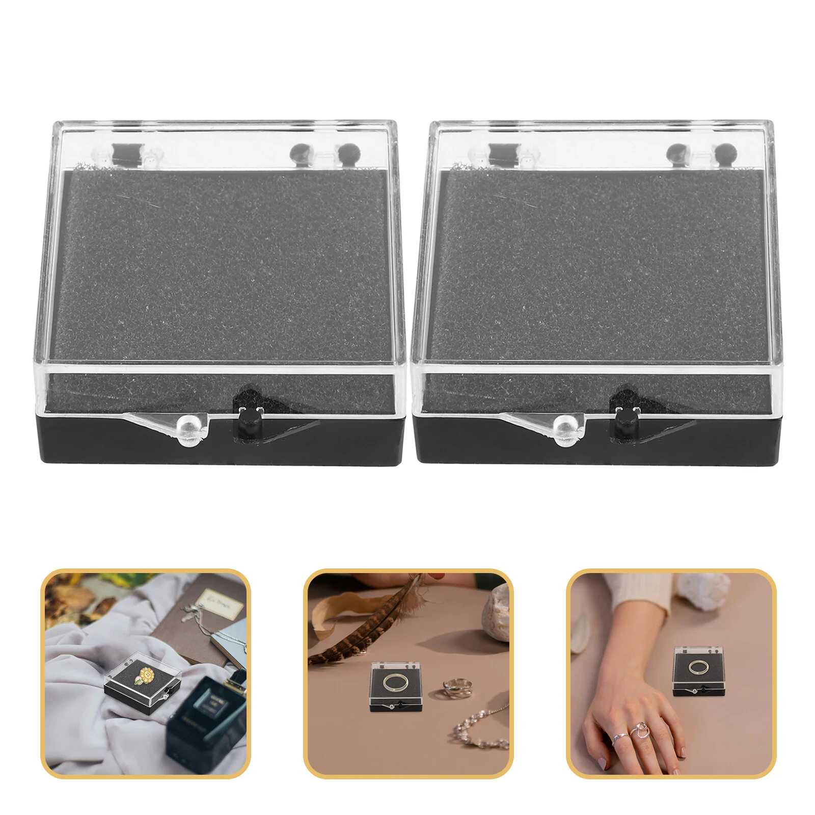 

6 Pcs Jewelry Box Display Cabinet Lapel Organizer Brooch Case Ring Plastic Badge Packing Boxes
