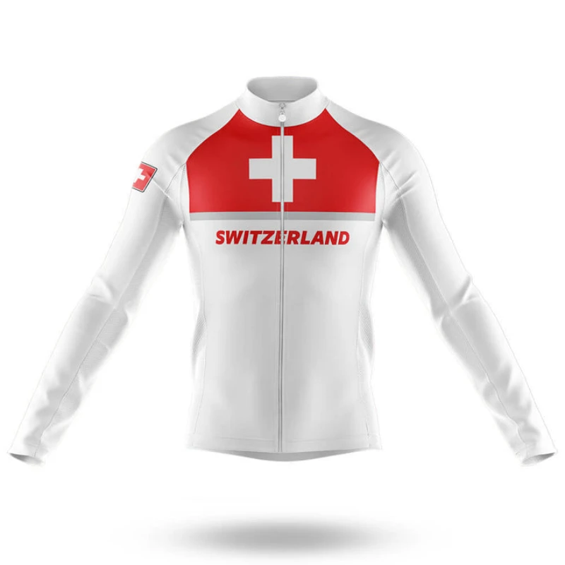 2022 Switzerland Team Cycling Jersey Long Sleeve Mtb Clothing Bike