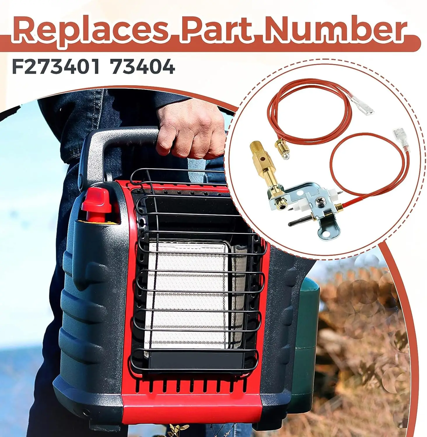 Pilot Assembly F273401 73404 Replace Portable Buddy Mr Heater MH9B MH9BX for Dewalt Small Propane Heater for Heat Star / Enerco
