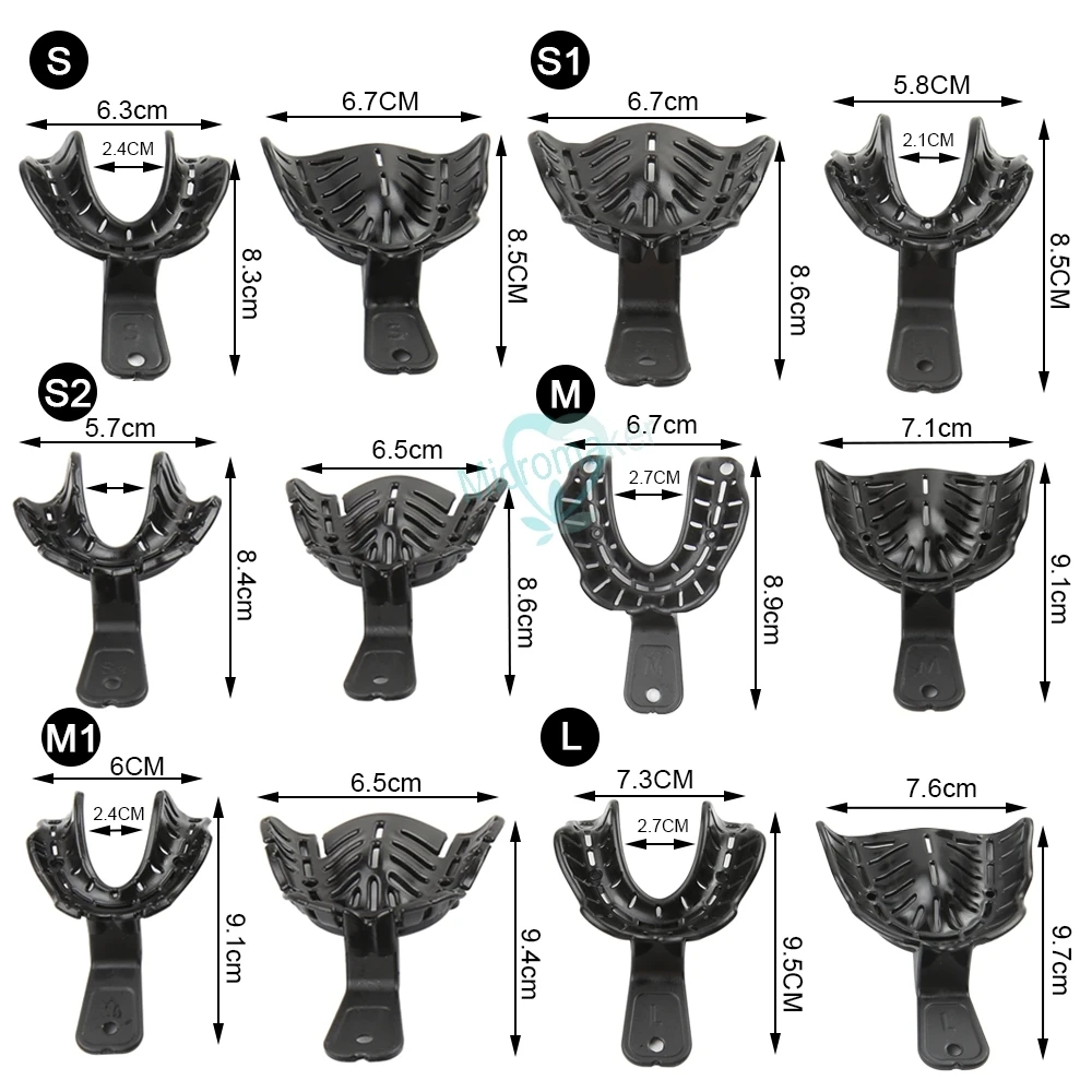 

12Pcs/Set Dental Plastic Impression Trays Denture Model Materials Dentistry Lab Materials Teeth Holder Dentist Tools