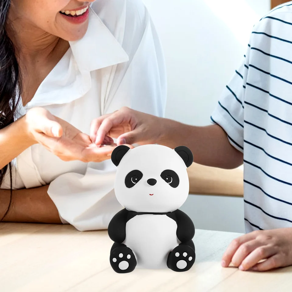 Hucha De Panda En Blanco Y Negro - Alcancía Personalizada Para Niños Y Adultos, Decoración Divertida Para Ahorrar Monedas (10x12x10 Cm)