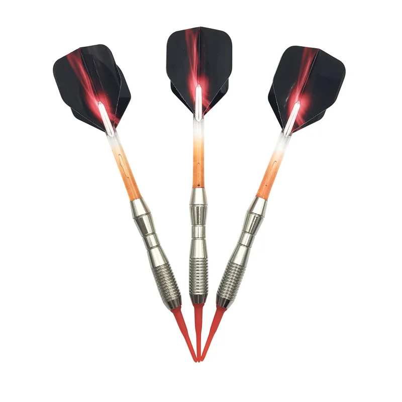

New Soft Tip Darts Accessories 3Pcs/set Electronic Darts 17g Standard Safe Indoor Sports Dart Red Nylon Shafts Aurora Winga