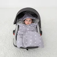 Newborn Baby Blanket 0-3Months Sleeping On Basket Stroller Car Seats Outside Travel Portable Windproof Warm Swaddle Wrap Hooded 2