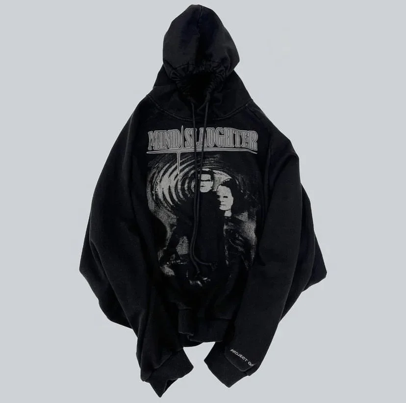 

Street Fashion GRAILZ Washed Old PROJECT G/R Hoodie High-Street Casual Loose Men's and Women's Hooded Sweater