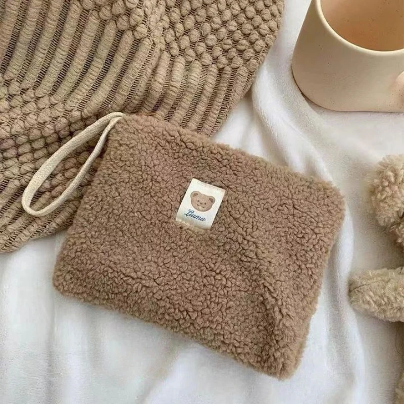 Large Capacity Cute Plush Travel Cosmetic Lipstick Storage Bag Women Makeup Kits Handbags Organizer Wallet Pencil Case Pouch Bag