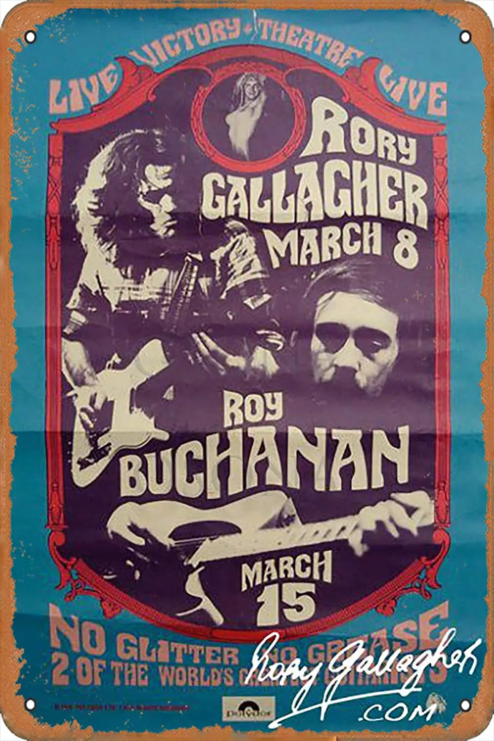 Rory Gallagher Roy Buchanan Retro Nostalgic Art Traditional Rust Color Tin Logo Advertising Striking Wall Decoration Gift |