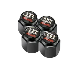 Luxury Car Wheel Tire Valve Caps - Dust - proof Rim Stem Covers (4pcs C - Black)