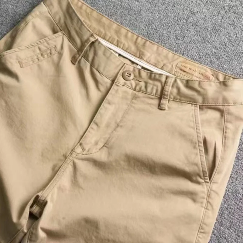 Free shipping, high-quality pure cotton men's casual pants, simple solid color casual pants