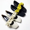 Knitted Elastic Band Mary Janes Shoes Women Square Toe Elegant Low Heels Pumps Spring Autumn PU Leather Ladies Shoes Loafers 1