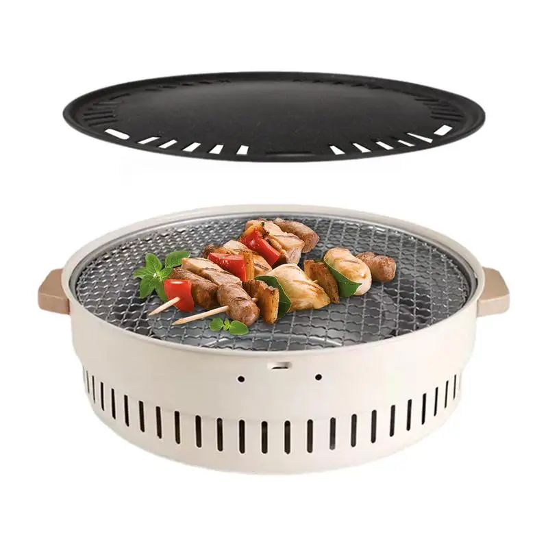 

Small BBQ Grill Smokeless Burner Stainless Steel For Backyard, Camping, Boat Camp Stove Ventilation Anti-Rust Camping Accessorie