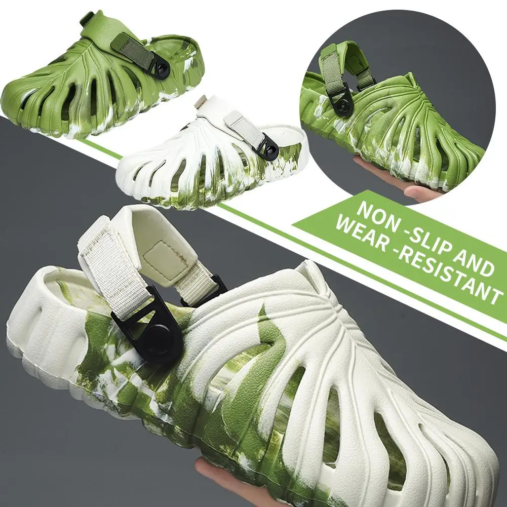 Lightweight Slippers New Fashion Summer Monstera Deliciosa Unisex Beach Slide Slip On Breathable Outdoor Sandals