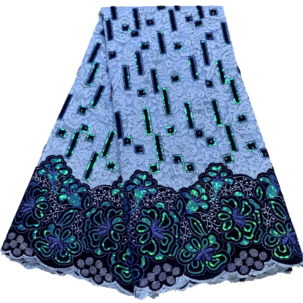 

African Lace Fabric With Sequins Velvet Lace High Quality Nigerian French Tulle Lace Fabric for Sewing Wedding Party Dresses