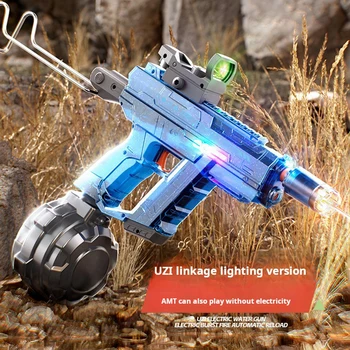 UZI Colorful Lights Electric Continuous Linkage Return Fully Automatic Dual Mode Children Summer Beach Water Toy Gift Water Gun 1