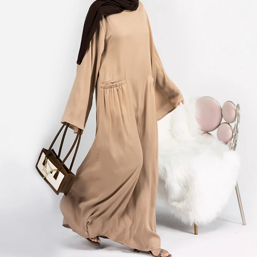 

Muslim Women Long Maxi Dress Eid Ramadan Islamic Clothing Dubai Turkey Kaftan Arabic Robe Jalabiya Longue Femme Musulmane Gown