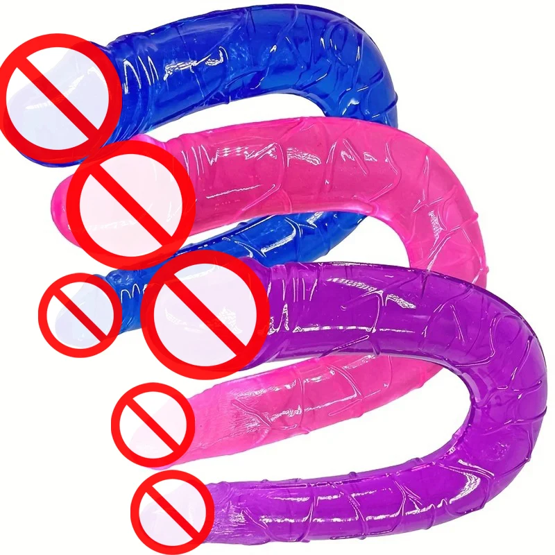 Double Head Double Ended Flexible Dildo Penis Women Masturbator Sex Toys for Lesbian