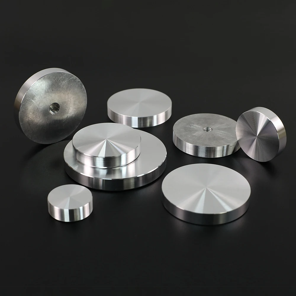 Table Top Adapter Aluminum Glass Circle Metal Block Disc 10mm Thick 20/25/30/40/50/55/60/75/90/100mm-M6/M8/M10 table top adapter