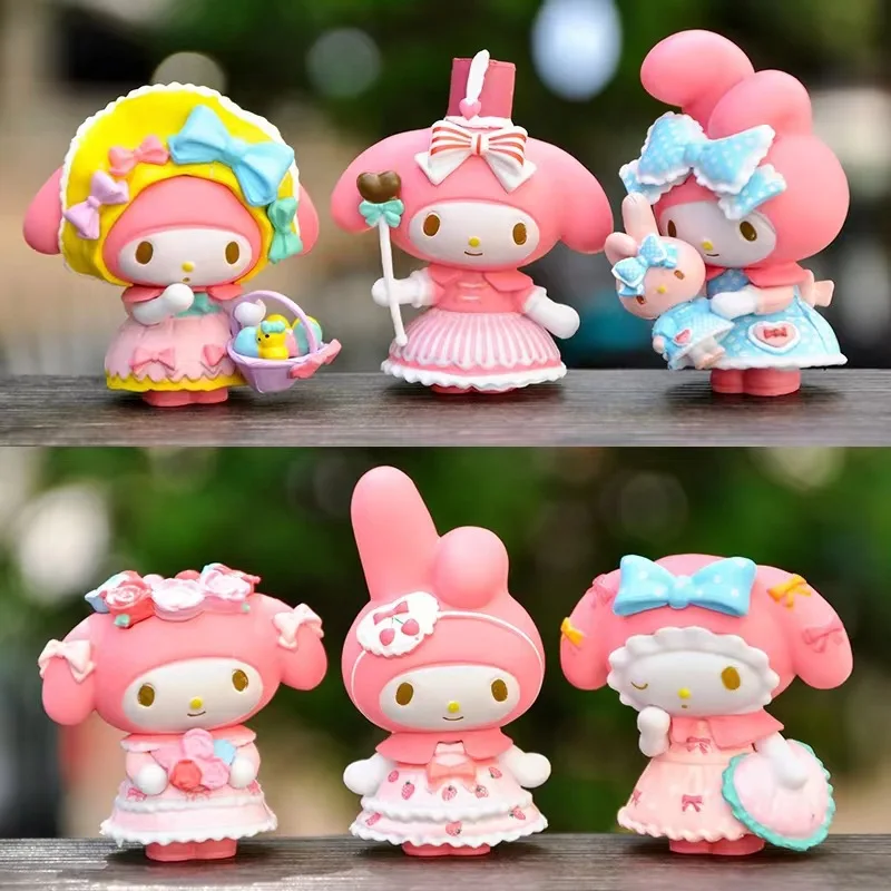 

6 шт./набор, куклы Sanrio Melody из мультфильма аниме Q Version