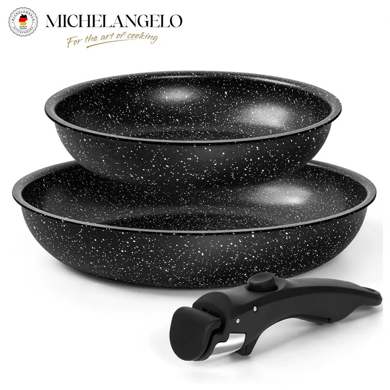 MICHELANGELONonstickFryingPanSetRemovableHandle8"&10"FryPansGraniteCoatingSkilletsSteakOmelettepanOvenSafe-AliExpress15