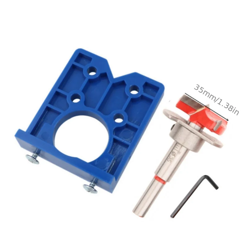 35mm Concealed Hinge Boring Jig Wood Furniture Door Cabinet Hinge Installation Tool Hole Drilling Guide for Carpentry ABS