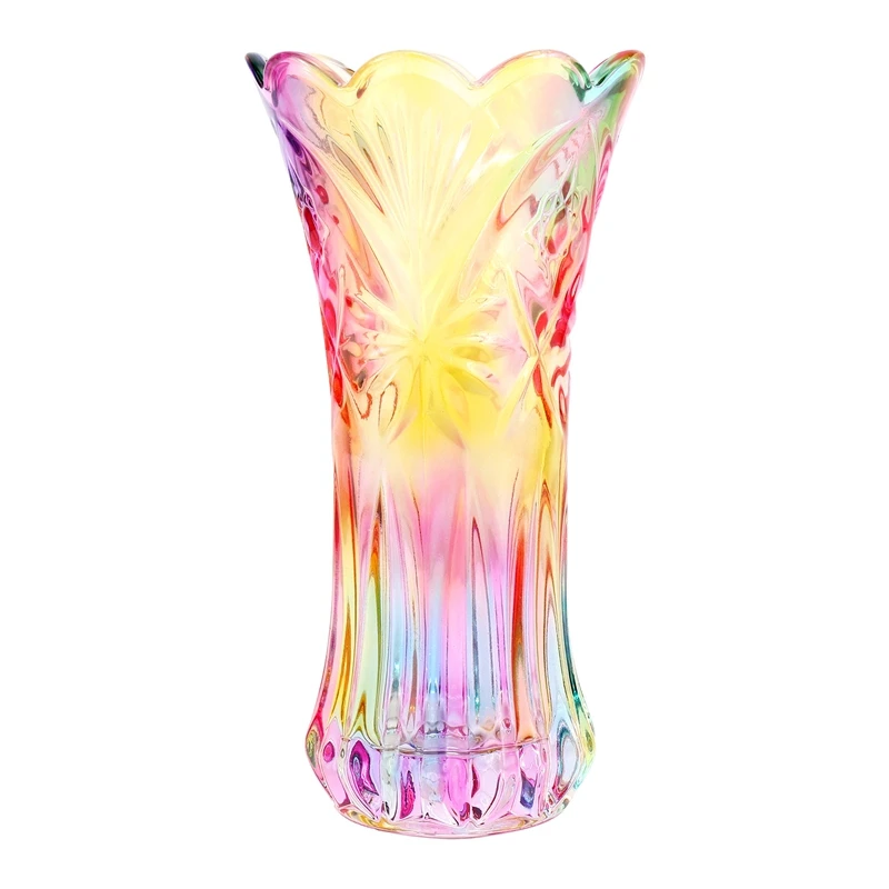 

Flower Vase Crystal Glass Vase Rainbow Rainbow Decorative Plant Container Pot Xmas Fall Christmas Dinner Table Decor