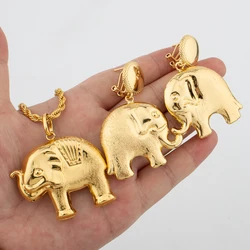 Elegant Gold - Plated Elephant Pendant Jewelry Set (3)
